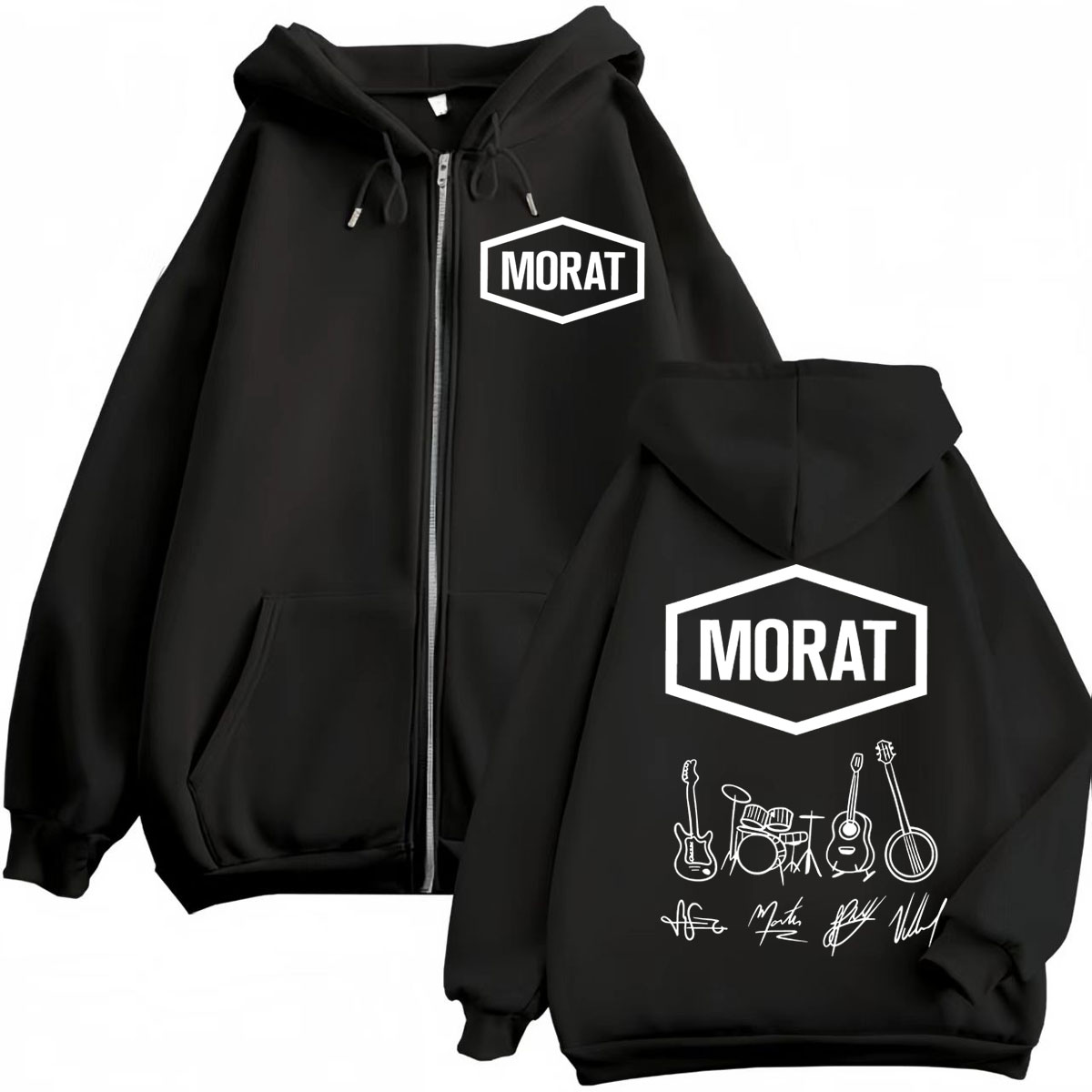 Mens Fashion Zip Up Hoodies - Morat Colombia Band Merch Zipper Hoodies