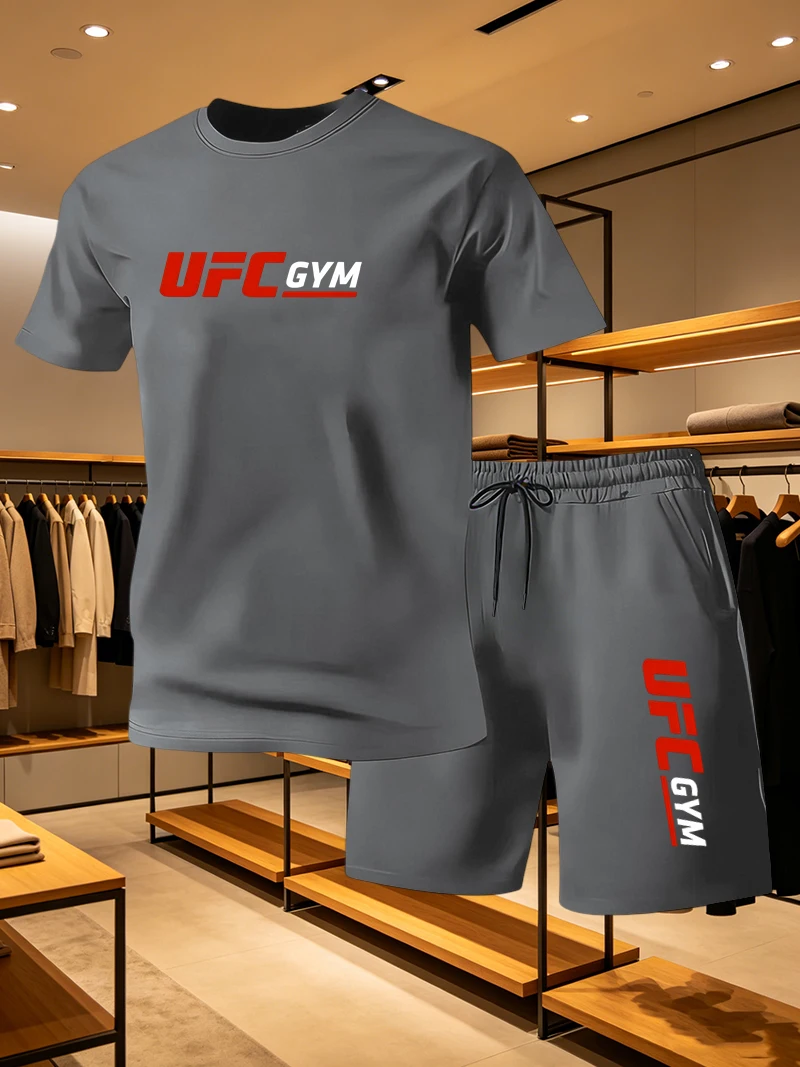 Mens Fashion Clothes - Men's Fashion T-shirt Shorts UFC Casual