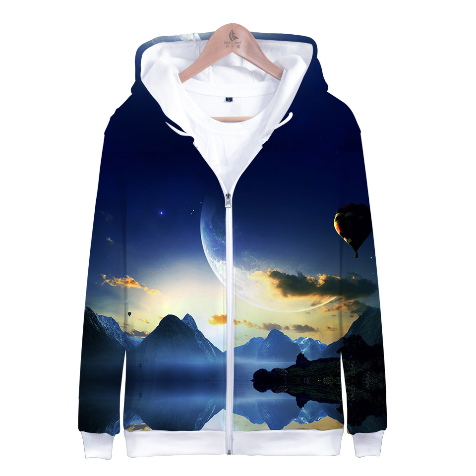 Coat Star Space Galaxy Hooded  - Mens Fashion Zip Up Hoodies review and price