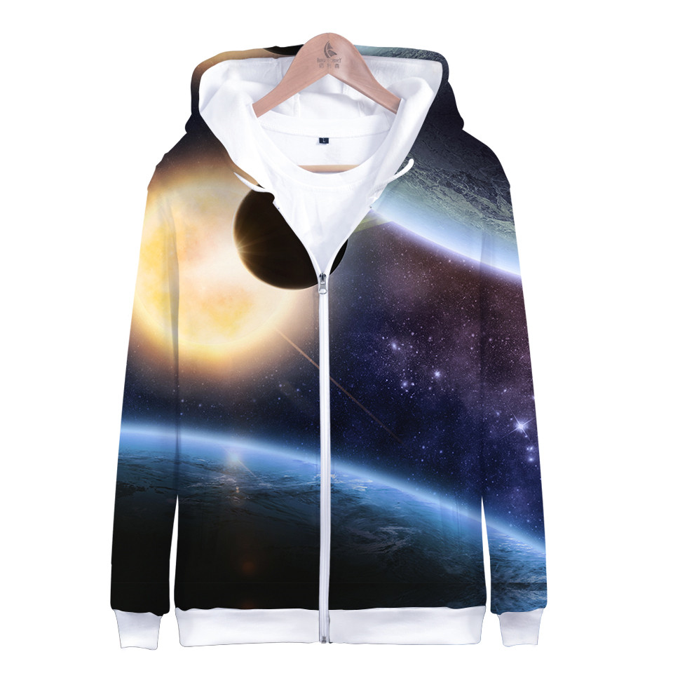 Coat Star Space Galaxy Hooded  - Mens Fashion Zip Up Hoodies review and price