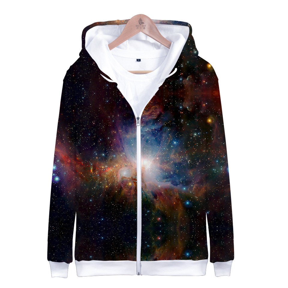 Coat Star Space Galaxy Hooded  - Mens Fashion Zip Up Hoodies review and price