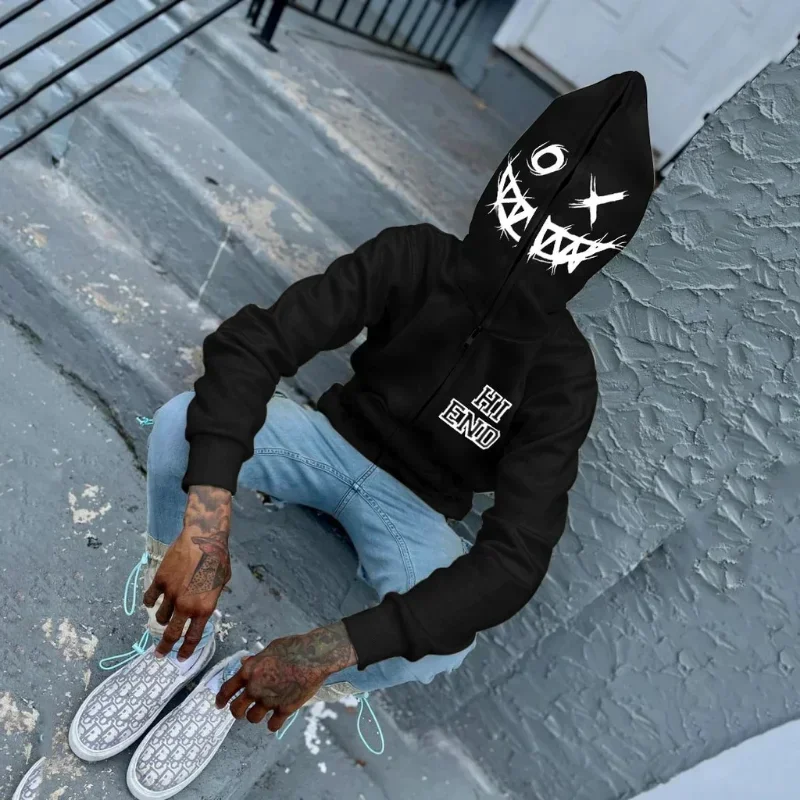 Women Men Y2K Fashion Hoodie L - Mens Fashion Zip Up Hoodies review and price