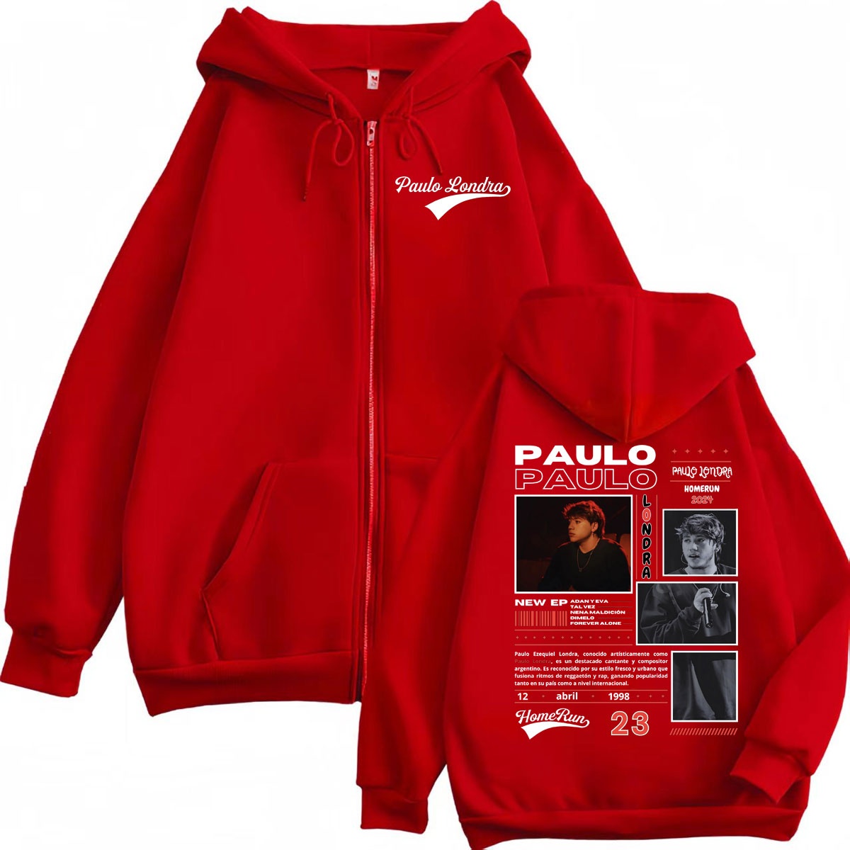 Rapper Paulo Londra Homerun Al - Mens Fashion Zip Up Hoodies review and price