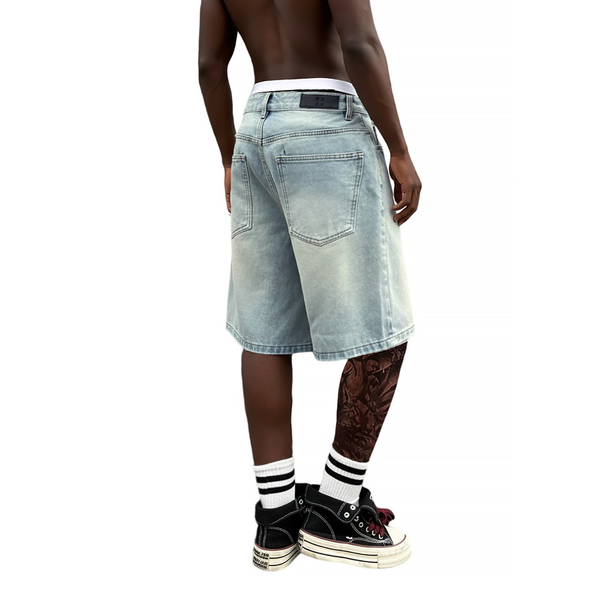 Metal Buckle Short Baggy Jeans - Men'S Fashion Jeans review and price
