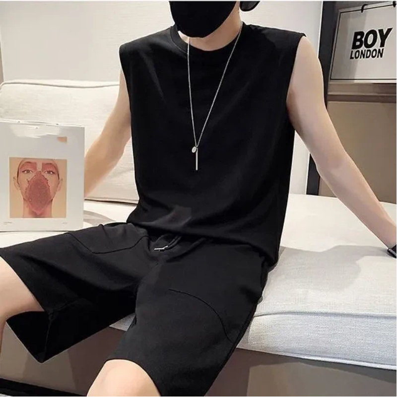 Men Solid Sleeveless Tank Top  - Track Suit Men review and price