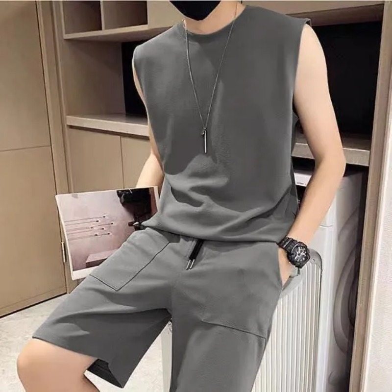 Men Solid Sleeveless Tank Top  - Track Suit Men review and price