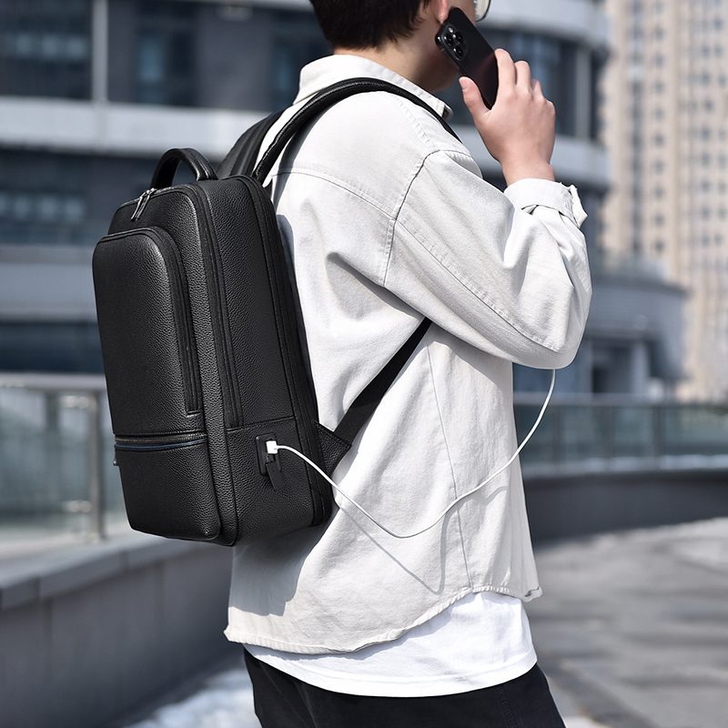 PU Leather Men's Backpack USB  - Mens Fashion Blog review and price