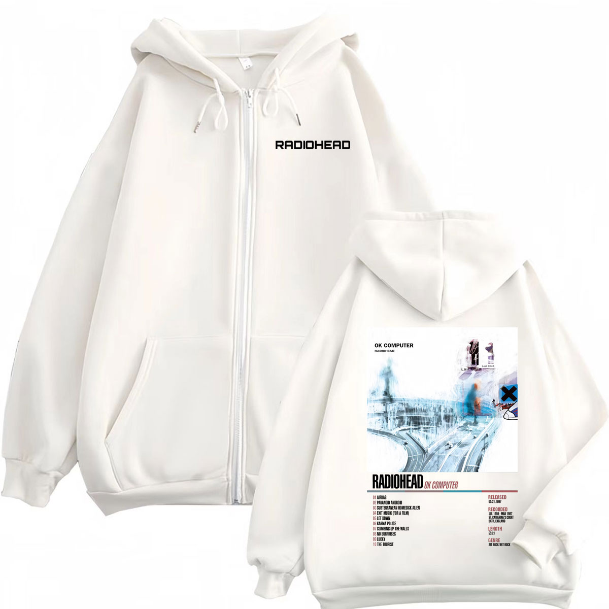 Radiohead Music Album Poster G - Mens Fashion Zip Up Hoodies review and price