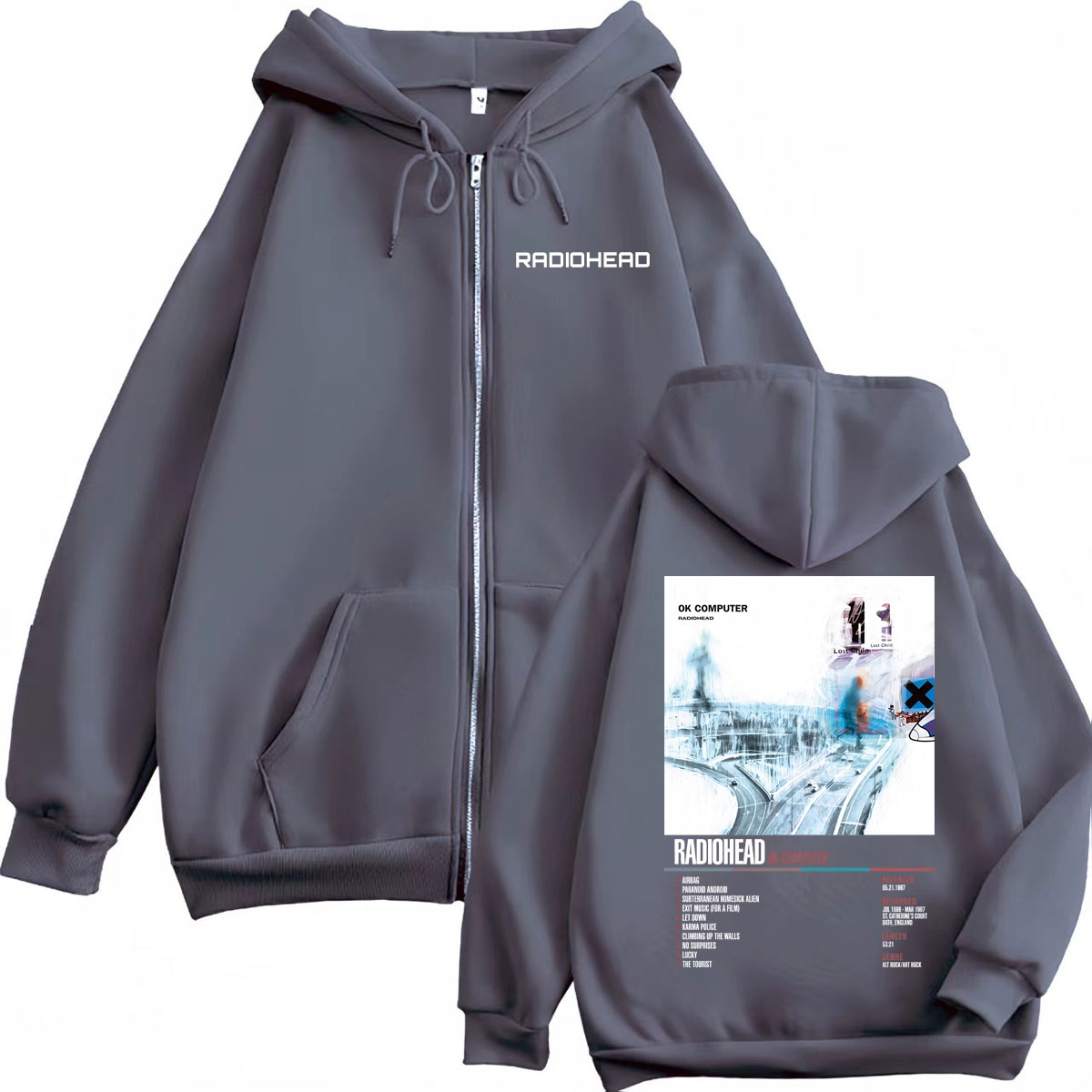 Radiohead Music Album Poster G - Mens Fashion Zip Up Hoodies review and price