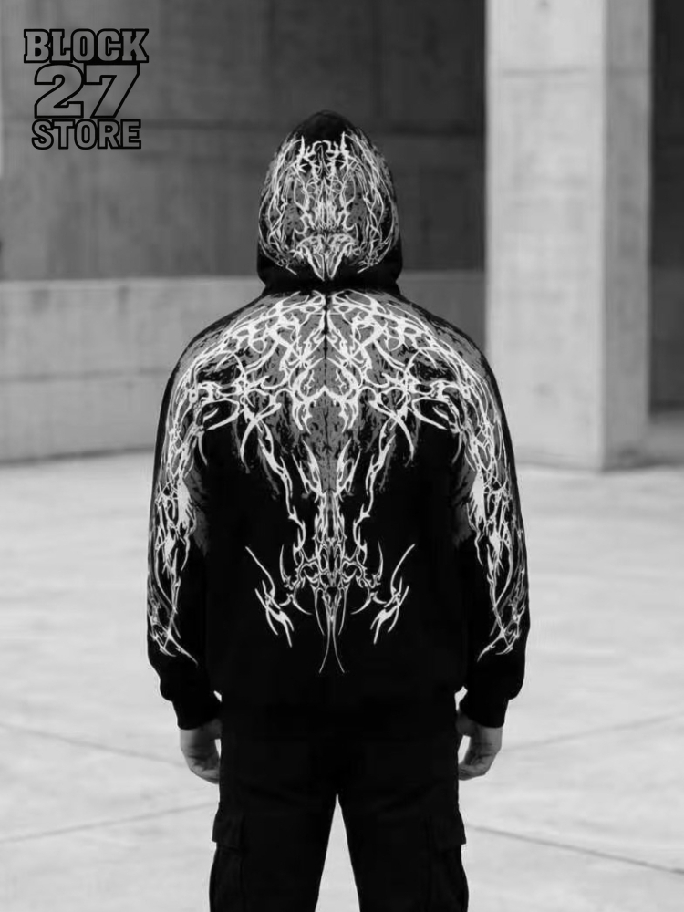 Mens Hoodie Harajuku Y2K Stree - Mens Fashion Zip Up Hoodies review and price