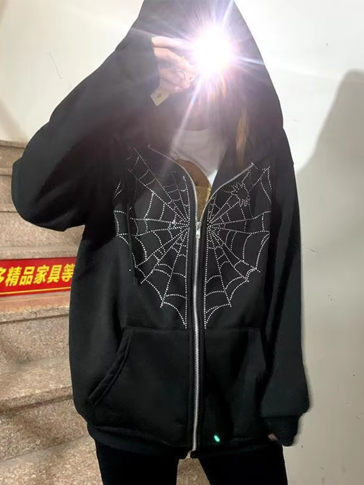 Punk Y2K Oversized Zip Up Hood - Mens Fashion Zip Up Hoodies review and price