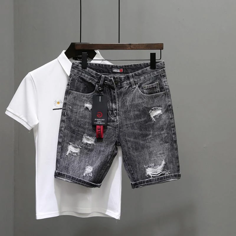 Men's Short Jeans Pants Black  - Men'S Fashion Trousers review and price