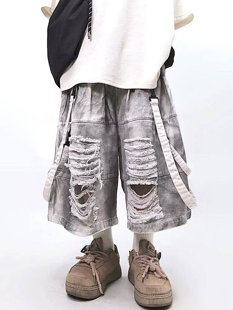 Retro Hip-hop Men's Ripped Jea - Men'S Fashion Jeans review and price