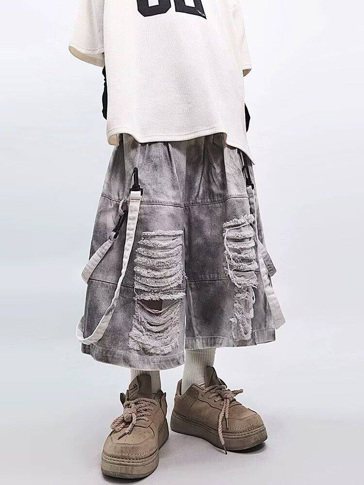 Retro Hip-hop Men's Ripped Jea - Men'S Fashion Jeans review and price